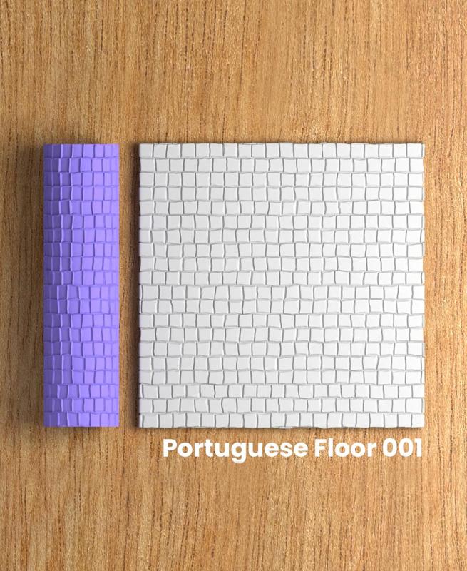 Collection Lemon | Portuguese Floor 001 | Polymer Clay Seamless Texture Roller