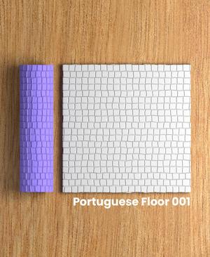 Collection Lemon | Portuguese Floor 001 | Polymer Clay Seamless Texture Roller