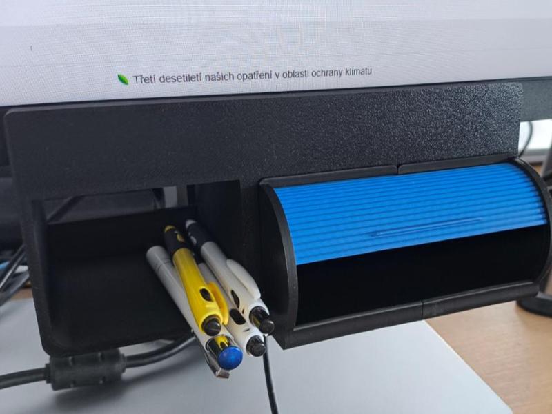 Monitor-Mounted Organizer Box