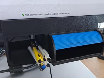Monitor-Mounted Organizer Box