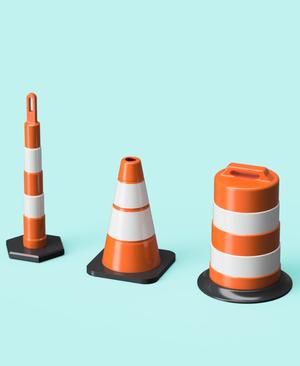 Traffic Cone, Construction Barrel, Delineator Post Assortment