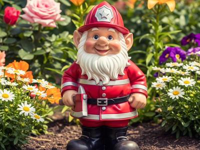 Fire Department Garden Gnome