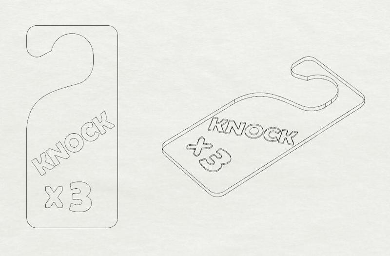 Door sign Knock 3x