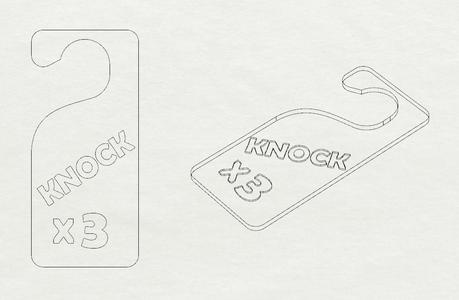 Door sign Knock 3x