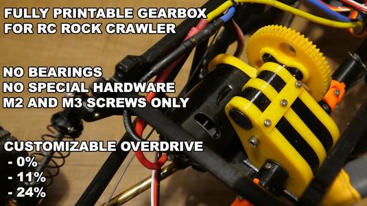 Gearbox for RC Rock Crawler (Customizable overdrive)