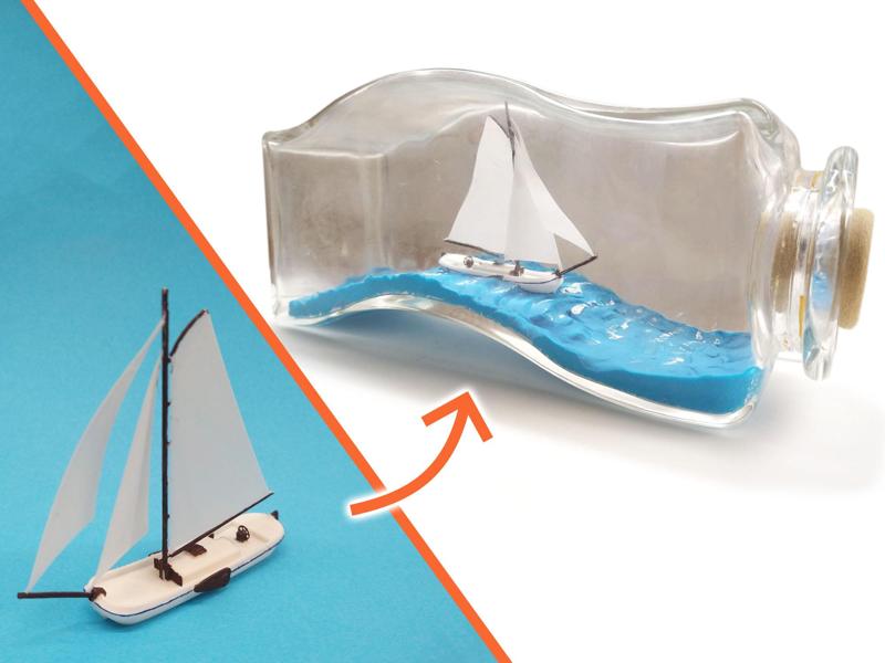 Ship in a Bottle! (easy) - Dutch Sea Tjalk