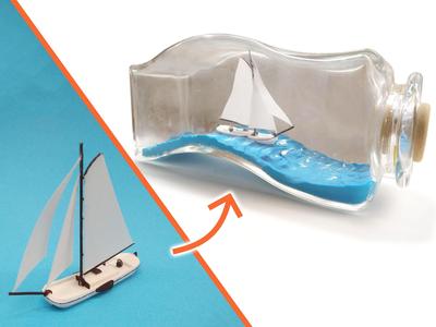 Ship in a Bottle! (easy) - Dutch Sea Tjalk