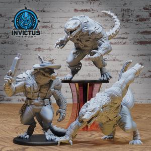 Alligator Mutant Set / Space Crocodile Warrior / Star Battle Pirate / Galactic Croc Tribe Fighter / Cosmic Animal Raider / Cyberpunk Reptile Army / Steampunk Predator Creature / Alien Swamp Beast / Sci-Fi Encounter