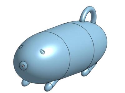 Guinea pig keychain 3d