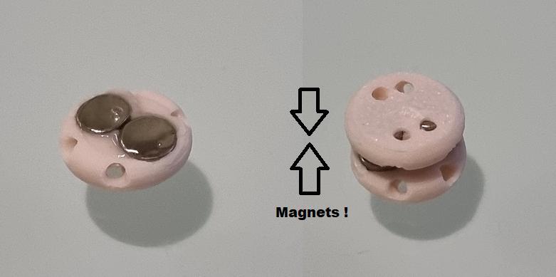 Magnetic clothing button for 4mm magnets - cosplay etc