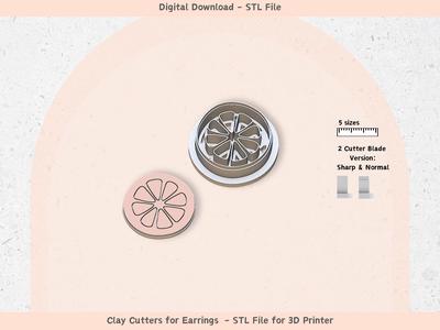 Abstract Orange Clay Cutter for Polymer Clay | Digital STL File | Clay Tools | 5 Sizes Summer Clay C