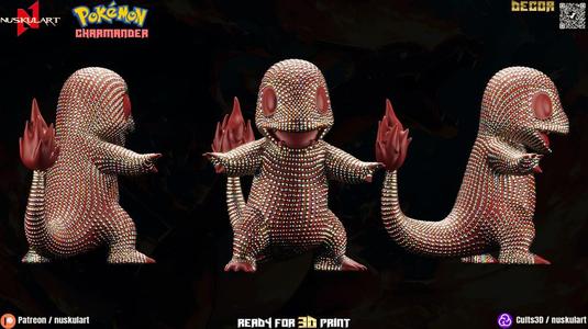 Charmander - Pokemon - Luxury Diamond Edition - Nuskulart Decor 3D Printing Stl