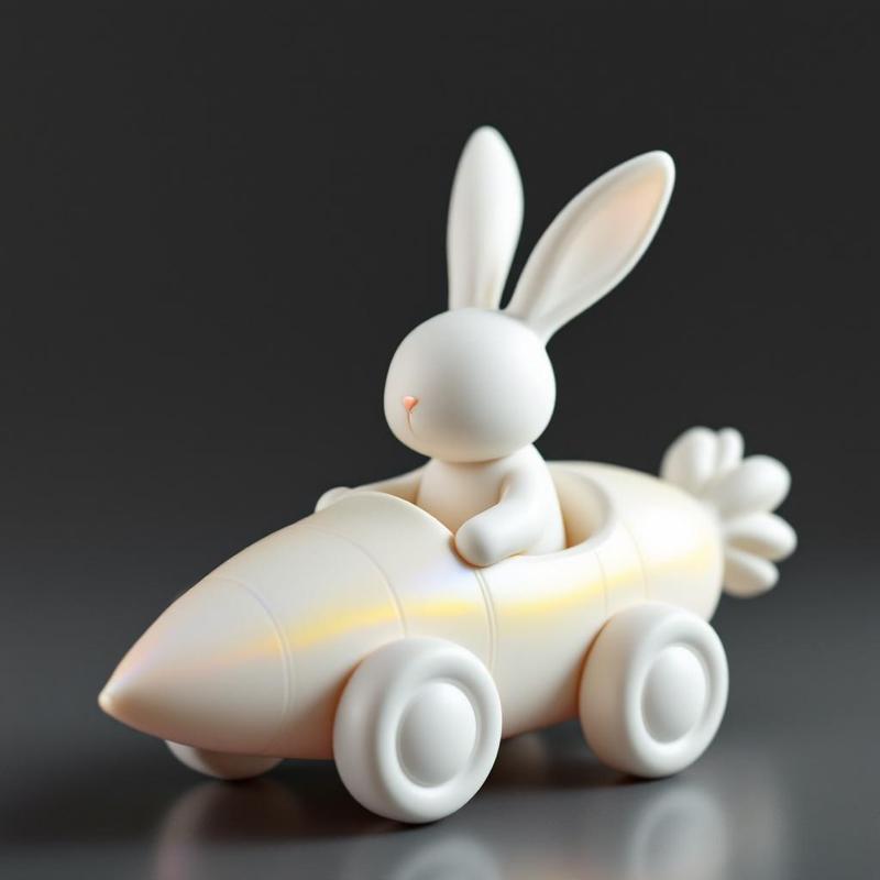 Carrot Car Bunny Figurine – Fun Easter Ornament