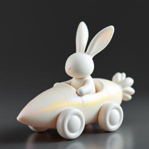 Carrot Car Bunny Figurine – Fun Easter Ornament