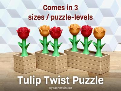Tulip Twist Puzzle (decor/flower styled helix puzzle gift)