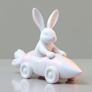 Easter Bunny in Carrot Car – Cute Holiday Decor