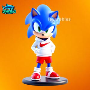 Cool Sonic 3D Printer Model - STL File - Streetwear Style Collectible - 3D Print Gaming Figure - Des
