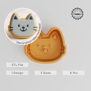 Naughty Face Cookie Cutter & Stamp Set, Cute Funny Baking Tools, 3 Sizes S/M/L, 6 Pieces, Emotion & Feeling Designs PRODUCT_831