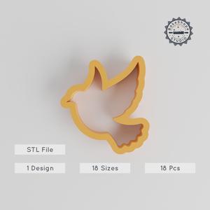 Dove Shape Cutter Set, 18 Pieces, Multi-Size 0.75"-5" for Cookies, Fondant & Clay, Peace Bird, Spiritual Harmony PRODUCT_113