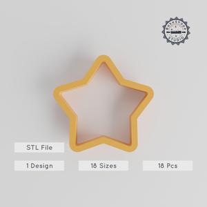 Five Point Star Cutter Set, 18 Sizes, Perfect for Cookies & Clay Modeling, Geometric Shape Tool PRODUCT_1166
