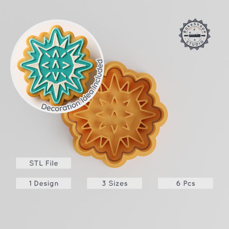 Sea Urchin Cutter & Stamp, Cookie & Fondant, 6-Piece Set, Ocean Animal Theme, 3 Sizes, S/M/L PRODUCT_1132