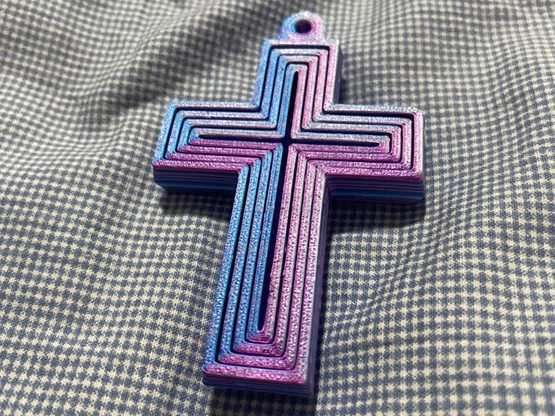 Fidget Cross key chain charm 