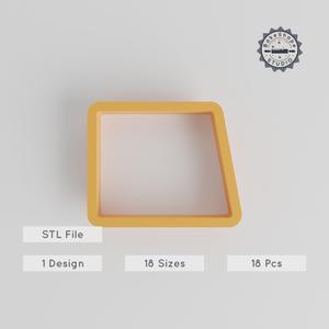 Trapezoid Shape Cutter Set, 18 Pieces, 0.75"-5", Perfect for Cookies, Fondant & Clay PRODUCT_1160