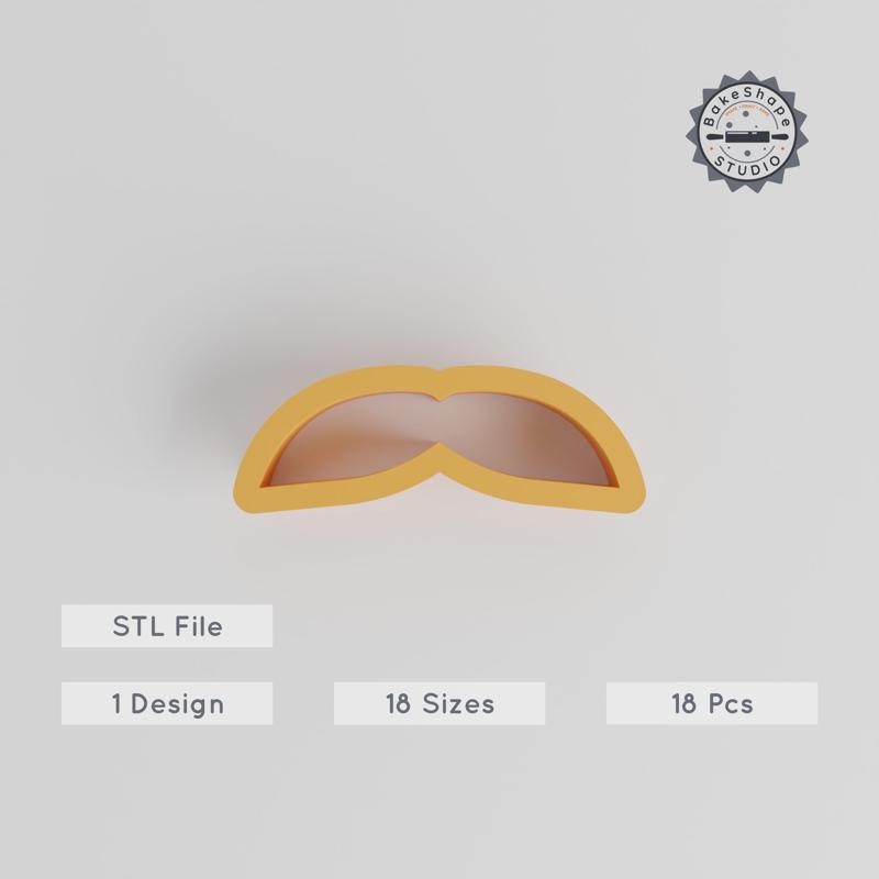 Moustache Shape Cutter Set, 18pcs, Sizes 0.75"-5.00", Perfect for Cookies, Fondant & Clay, Includes Beard, Handlebar, Goatee & More PRODUCT_261
