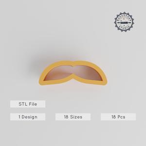 Moustache Shape Cutter Set, 18pcs, Sizes 0.75"-5.00", Perfect for Cookies, Fondant & Clay, Includes Beard, Handlebar, Goatee & More PRODUCT_261