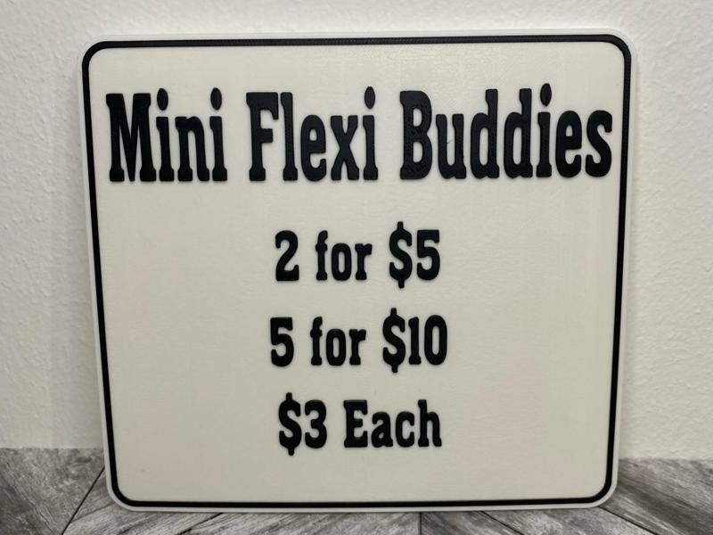 Mini Flexi Buddies Price Sign