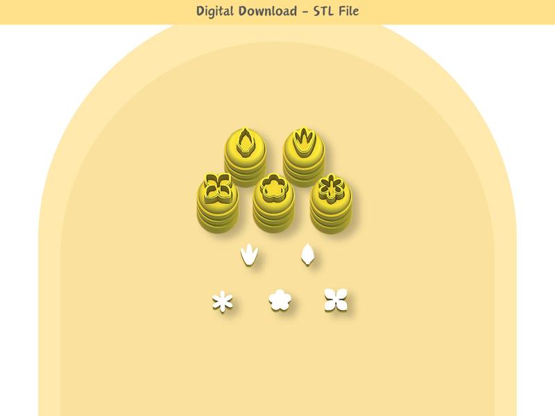 Micro Cutters x 5 for Polymer Clay | Digital STL File | Clay Tools | Clay Cutters for Earrings