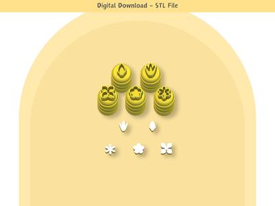 Micro Cutters x 5 for Polymer Clay | Digital STL File | Clay Tools | Clay Cutters for Earrings