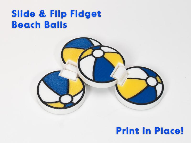 Beach Ball Slide and Flip Fidget - Print in Place!