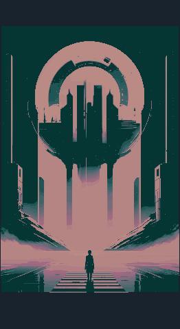 Sci Fi Poster in Midnight Green