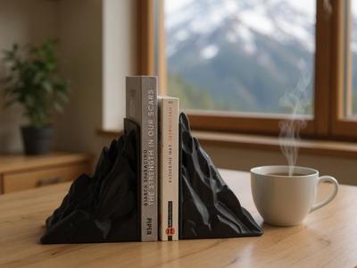 Stunning, Minimalist Mountain Bookends Set