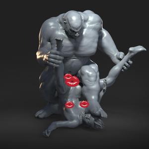ATTACK OF THE OGRE - NSFW - EROTIC MINIATURE 75 MM SCALE