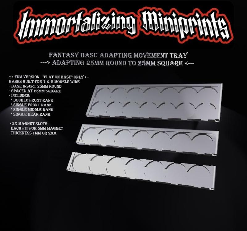 Base Adapting Movement Tray 25mm Round to 25mm Square 7x & 8x 
