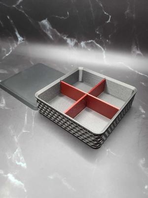 Honeycomb Pattern Storage Box with Easy-Access Lid and X Divider