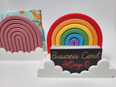Rainbow Business Card & Napkin Holder