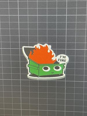 Dumpster fire tag