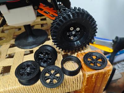 75mm Beadlock RC Wheels (7mm Hub)