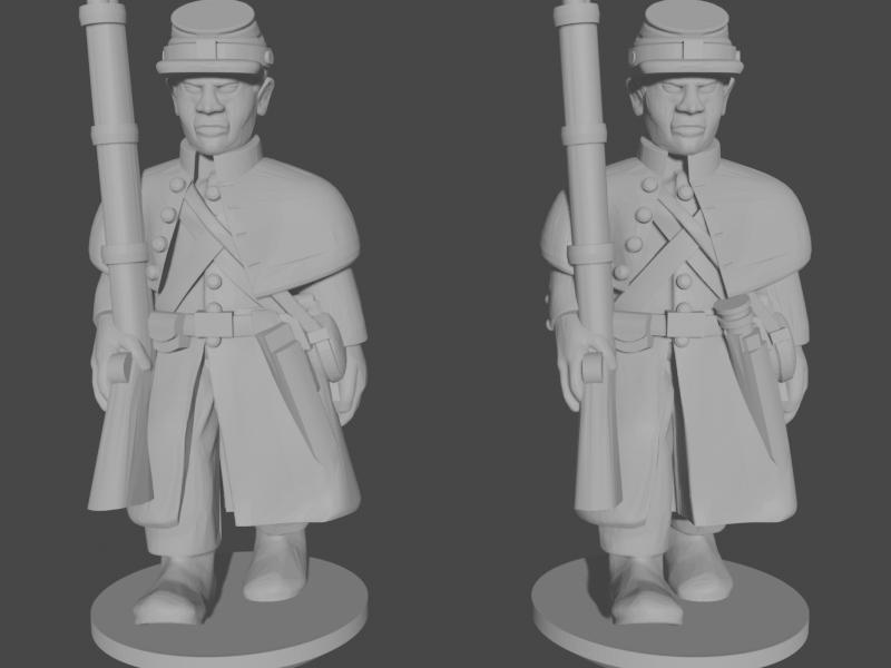 10 & 15mm American Civil War Infantry in Greatcoats, Marching Pose 2