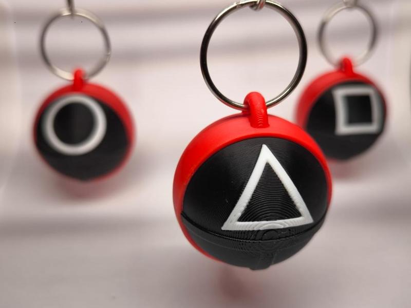 Squid Game Keychain Worker Triangle