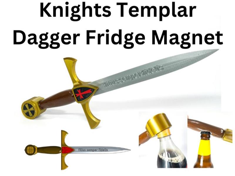 Knights Templar Dagger Handy Fridge Magnet 