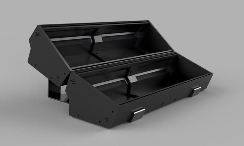 Moog profile, modular/eurorack case with cover/decksaver, 60/84/114hp, 50mm depth, double case stand