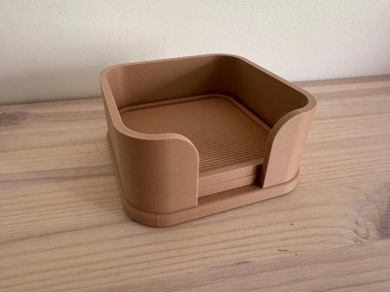 Stylish minimalist coasters with holder