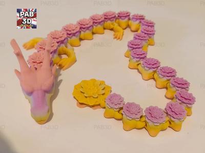 Articulated flexi dragon Dahlia flower dragon