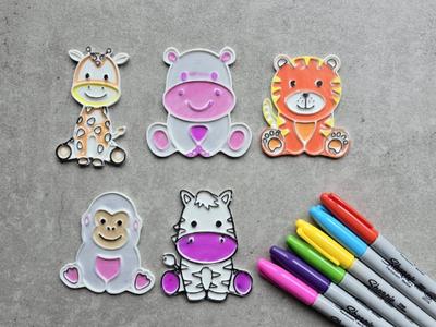 Cute Zoo Animals Coloring Set Creative Sharpie 