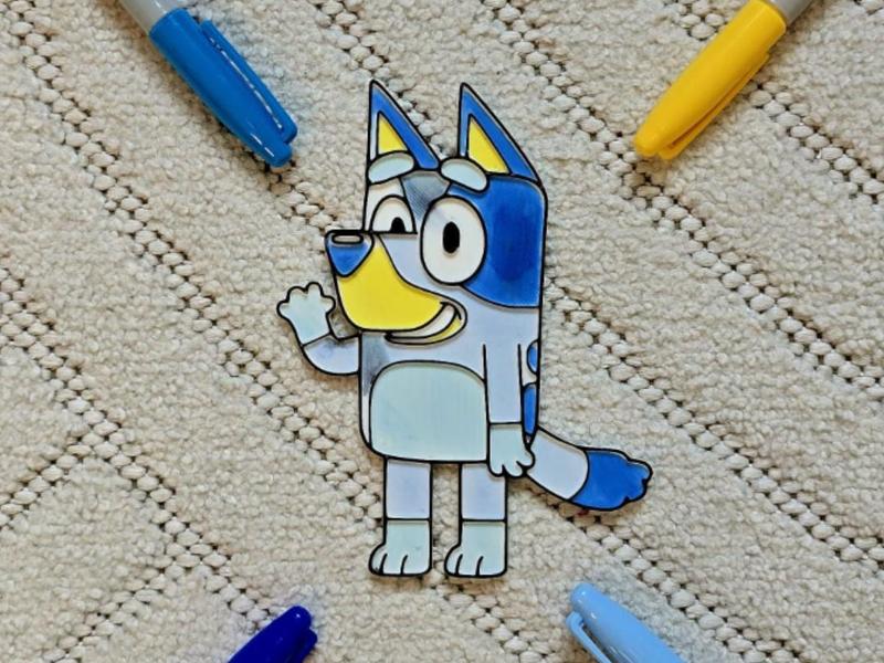 Bluey Coloring Color Plate Decor Marker Paint