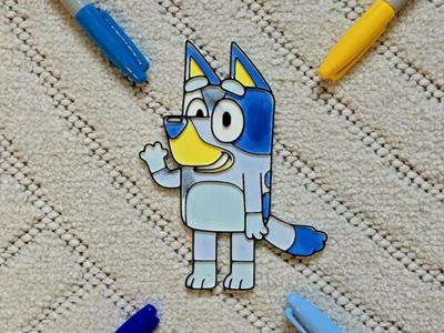 Bluey Coloring Color Plate Decor Marker Paint